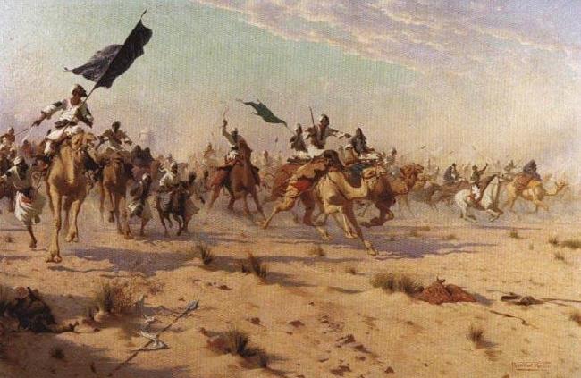 Robert Talbot Kelly The Flight of the Khalifa after his defeat at the battle of Omdurman, 2nd September 1898 oil painting image